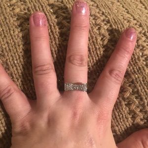 Size 7 925 Stamped SS White Sapphire Bow Ring